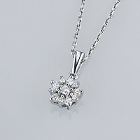 Sterling Silver Pendant with 11 Round-Cut Lab-Created Diamonds 0.239 CT.TW - изображение 4