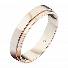 14K Rose Gold Ring with 1 Round-Cut Lab-Created Diamond 0.008 CT.TW