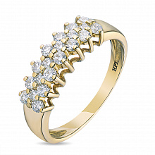 14K Yellow Gold Ring with 20 Round-Cut Lab-Created Diamonds 0.306 CT.TW