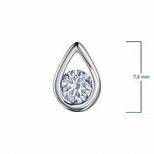 Sterling Silver Pendant with 1 Round-Cut Lab-Created Diamond 0.166 CT.TW