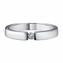 Sterling Silver Ring with 1 Round-Cut Lab-Created Diamond 0.086 CT.TW
