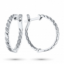 14K White Gold Earrings with 12 Round-Cut Lab-Created Diamonds 0.051 CT.TW