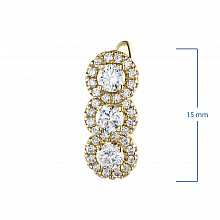 14K Yellow Gold Earrings with 70 Round-Cut Lab-Created Diamonds 1.023 CT.TW