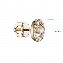 14K Yellow Gold Earring Studs with 32 Round-Cut Lab-Created Diamonds 0.512 CT.TW