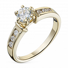 14K Yellow Gold Ring with 7 Round-Cut Lab-Created Diamonds 0.826 CT.TW