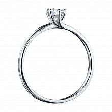 White Gold Ring with 1 Round-Cut Diamond 0.156 CT.TW
