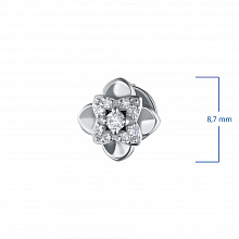14K White Gold Earring Studs with 18 Round-Cut Lab-Created Diamonds 0.197 CT.TW