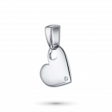 Sterling Silver Pendant with 1 Round-Cut Lab-Created Diamond 0.006 CT.TW