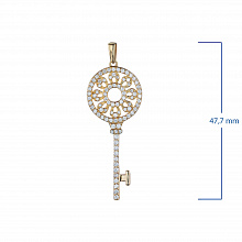14K Yellow Gold Pendant with 88 Round-Cut Lab-Created Diamonds 0.603 CT.TW