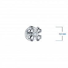 14K White Gold Earring Studs with 2 Round-Cut Lab-Created Diamonds 0.015 CT.TW
