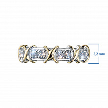 14K White and Yellow Gold Ring with 16 Round-Cut Lab-Created Diamonds 0.68 CT.TW