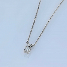 White Gold Pendant with 1 Round-Cut Diamond 0.156 CT.TW