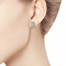 Sterling Silver Earring Studs with 40 Round-Cut Lab-Created Diamonds 0.524 CT.TW