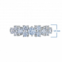 14K White Gold Ring with 13 Round-Cut Lab-Created Diamonds 1.31 CT.TW