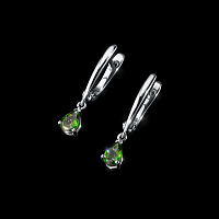 Sterling Silver Earrings with 2 Pear-Cut Chromdiopsides 1.502 CT.TW - изображение 5