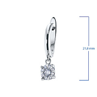Sterling Silver Earrings with 18 Round-Cut Lab-Created Diamonds 0.357 CT.TW - изображение 3