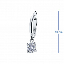 Sterling Silver Earrings with 18 Round-Cut Lab-Created Diamonds 0.358 CT.TW