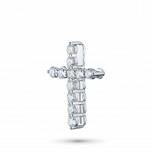 14K White Gold Pendant with 11 Round-Cut Lab-Created Diamonds 0.911 CT.TW