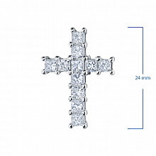 14K White Gold Pendant with 11 Princess-Cut Lab-Created Diamonds 1.425 CT.TW