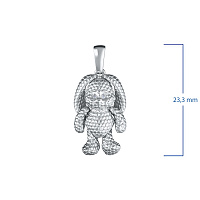 Sterling Silver Pendant with 2 Round-Cut Lab-Created Diamonds 0.019 CT.TW - изображение 3