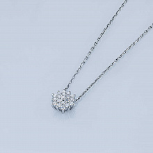 14K White Gold Pendant with 19 Round-Cut Lab-Created Diamonds 0.282 CT.TW