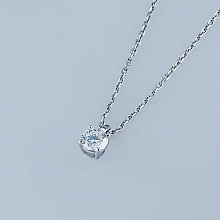 Sterling Silver Pendant with 1 Round-Cut Lab-Created Diamond 0.275 CT.TW