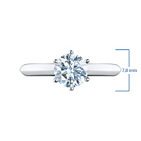 14K White Gold Ring with 1 Round-Cut Lab-Created Diamond 0.51 CT.TW - изображение 2