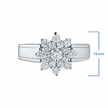 White Gold Ring with 17 Round-Cut Lab-Created Diamonds 0.925 CT.TW