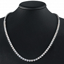 14K White Gold Necklace with 57 Round-Cut Lab-Created Diamonds 8.566 CT.TW