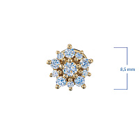 14K Yellow Gold Earring Studs with 22 Round-Cut Lab-Created Diamonds 0.445 CT.TW - изображение 2