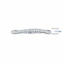 14K White Gold Ring with 46 Round-Cut Lab-Created Diamonds 0.262 CT.TW