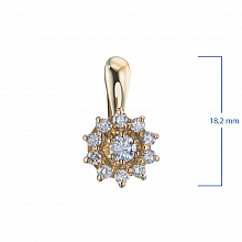 14K Yellow Gold Earrings with 22 Round-Cut Lab-Created Diamonds 1.19 CT.TW