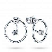 14K White Gold Earring Studs with 2 Round-Cut Lab-Created Diamonds 0.134 CT.TW