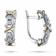 Earrings with 8 Round-Cut Diamonds 0.27 CT.TW