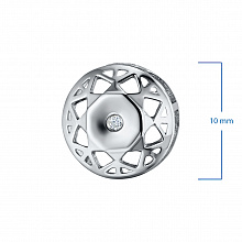 Sterling Silver Pendant with 1 Round-Cut Lab-Created Diamond 0.005 CT.TW