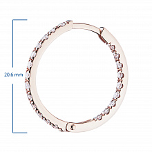 14K Rose Gold Earrings with 44 Round-Cut Lab-Created Diamonds 0.745 CT.TW