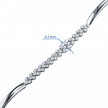 14K White Gold Bracelet with 40 Round-Cut Lab-Created Diamonds 0.962 CT.TW