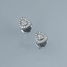 Sterling Silver Earring Studs with 34 Round-Cut Lab-Created Diamonds 0.236 CT.TW