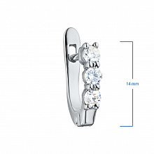 14K White Gold Earrings with 6 Round-Cut Lab-Created Diamonds 0.401 CT.TW