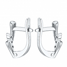 Sterling Silver Earrings with 6 Round-Cut Lab-Created Diamonds 0.087 CT.TW