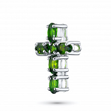 Sterling Silver Pendant with 6 Round-Cut Chromdiopsides 1.284 CT.TW