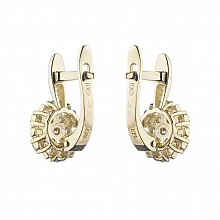 14K Yellow Gold Earrings with 26 Round-Cut Lab-Created Diamonds 0.509 CT.TW