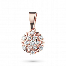 14K Rose Gold Pendant with 13 Round-Cut Lab-Created Diamonds 0.264 CT.TW