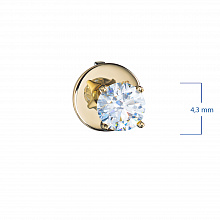 14K Yellow Gold Earring Studs with 2 Round-Cut Lab-Created Diamonds 0.515 CT.TW