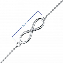 Sterling Silver Bracelet with 5 Round-Cut Lab-Created Diamonds 0.032 CT.TW