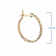 14K Yellow Gold Earrings with 12 Round-Cut Lab-Created Diamonds 0.062 CT.TW