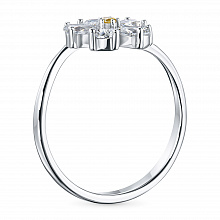 14K White Gold Ring with 6 Round-Cut Lab-Created Diamonds 0.798 CT.TW