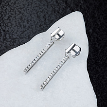 Sterling Silver Earring Studs with 34 Round-Cut Lab-Created Diamonds 0.274 CT.TW