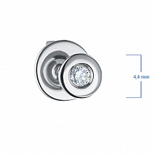 Sterling Silver Earring Studs with 2 Round-Cut Lab-Created Diamonds 0.19 CT.TW