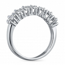 14K White Gold Ring with 37 Round-Cut Lab-Created Diamonds 0.444 CT.TW